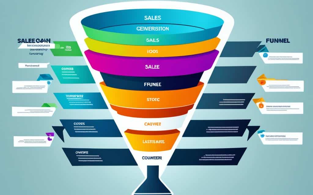 Diagrama de funil de vendas para infoproduto otimizado para conversão